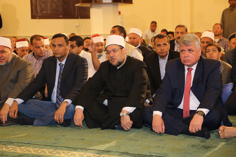 وزير الأوقاف ومدير أمن المنوفية فى افتتاح مسجد الشهيد عفيفى