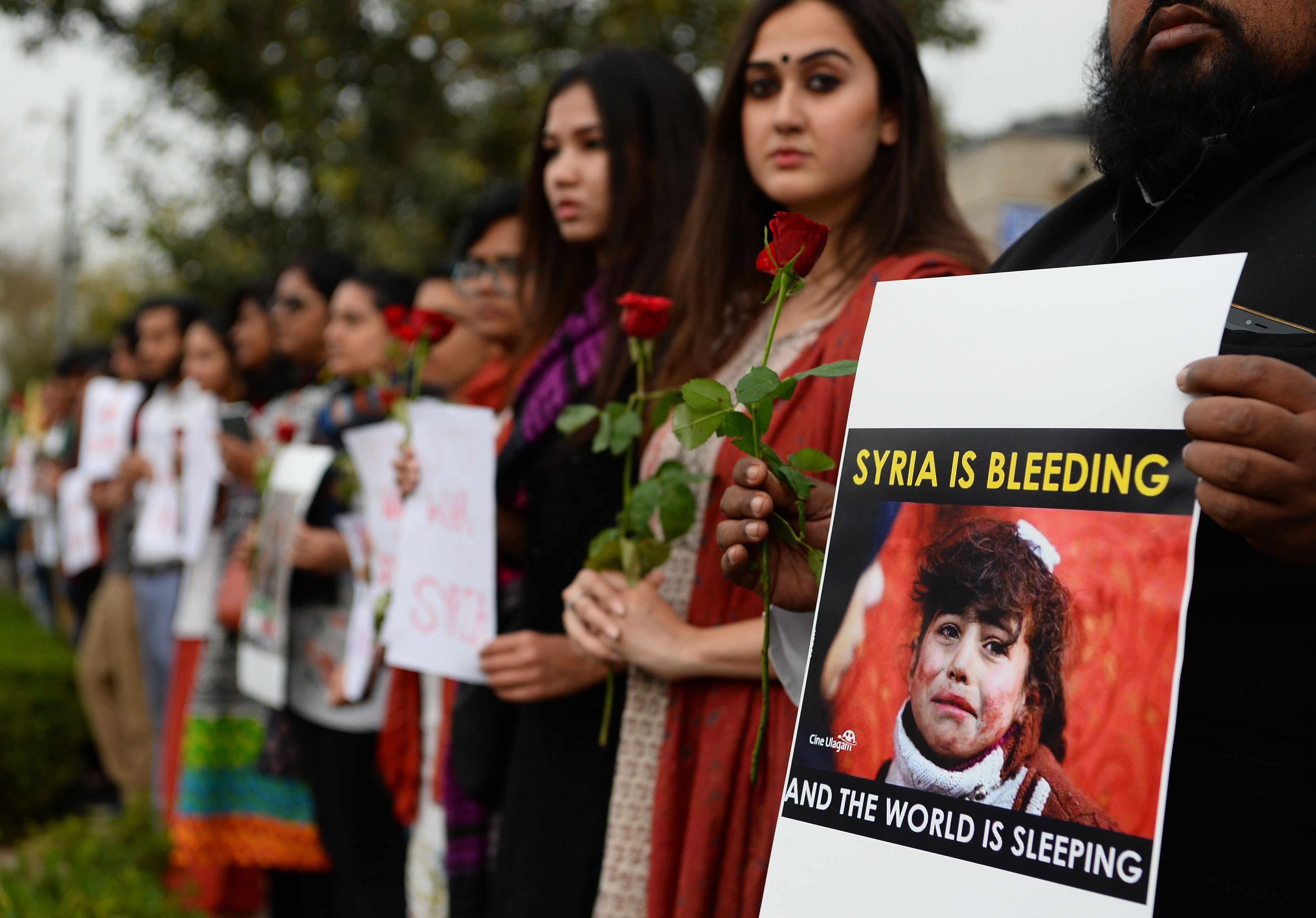 مظاهرات هندية للمطالبة بوقف الحرب فى سوريا