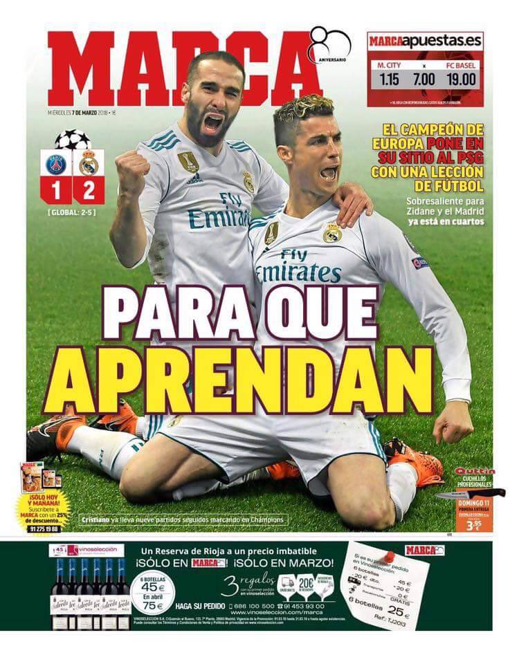 صعود ريال مدريد حديث صحيفة ماركا الاسبانية