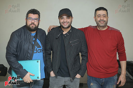 رامي-صبري-مع-الشاعر-احمد-علي-موسى-والموزع-طارق-توكل
