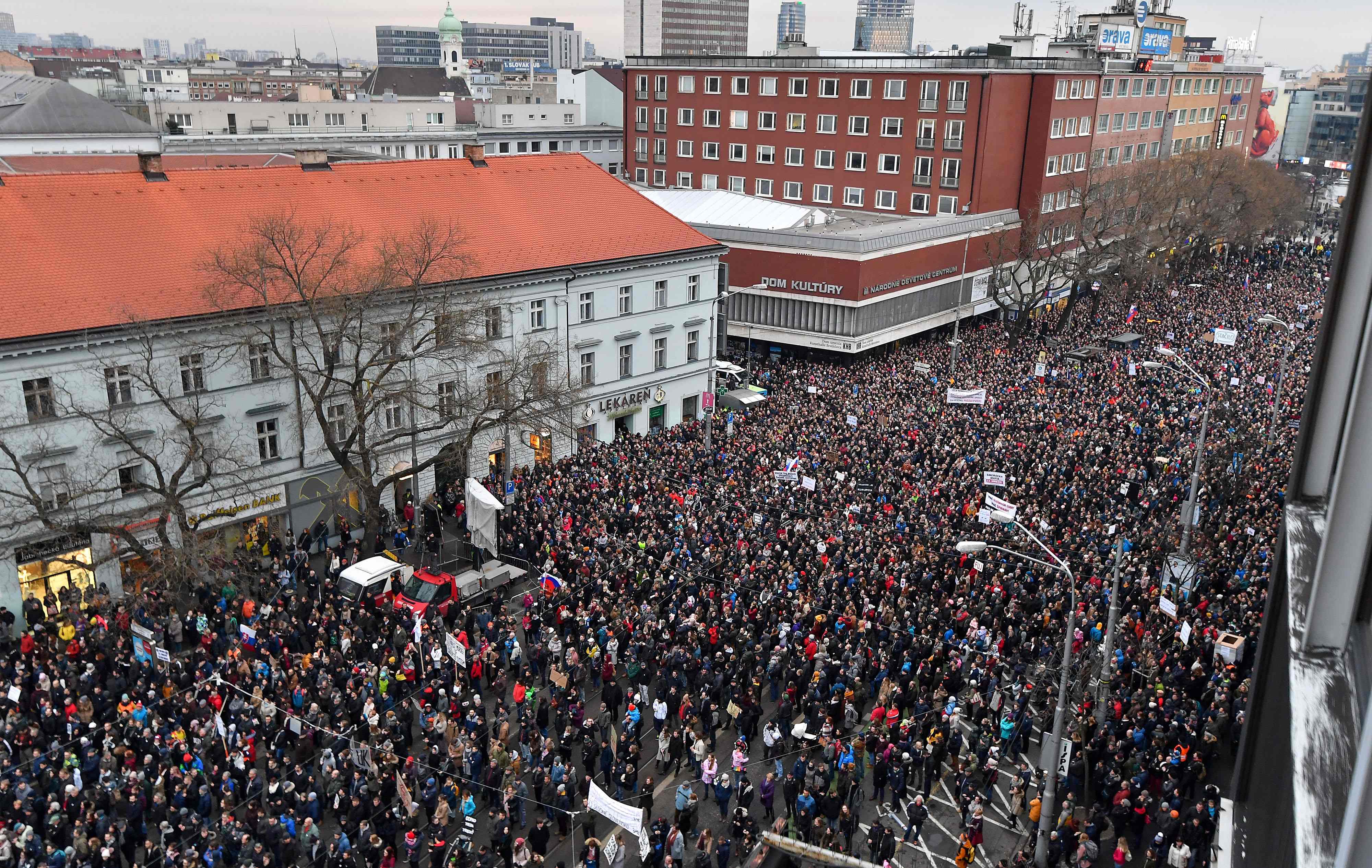 احتجاجات فى سلوفاكيا