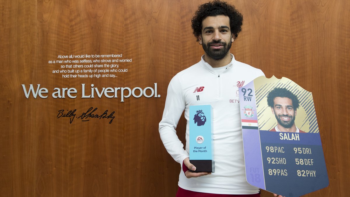 محمد صلاح يحصد جائزة لاعب الشهر في الدوري الانجليزي