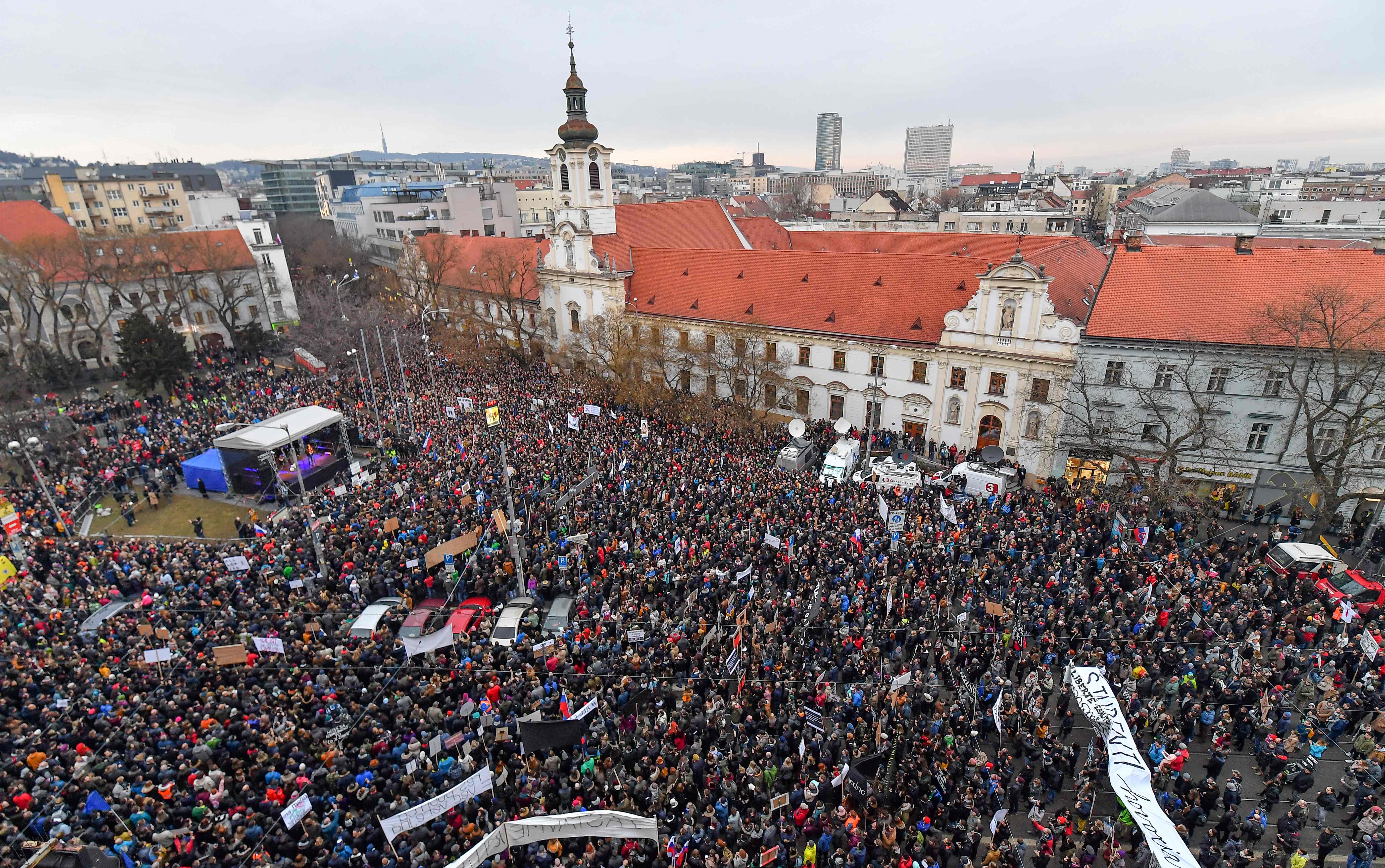 جانب من احتجاجات فى سلوفاكيا