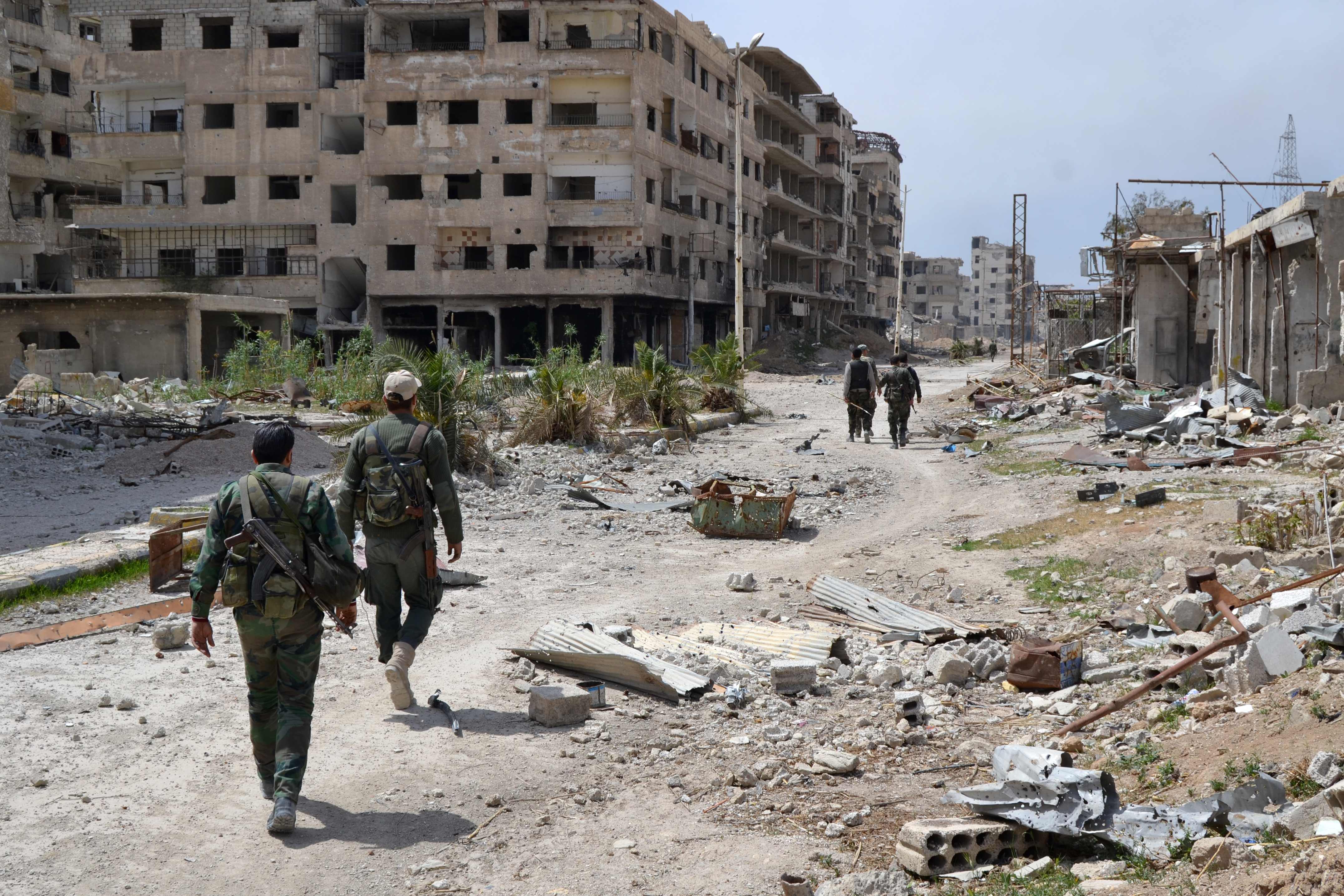 قوات الجيش السورى فى بلدة جوبر