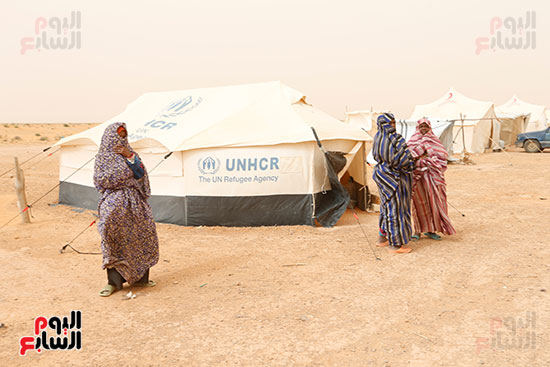 سيدات مدينة تاورغاء فى مخيمات بالصحراء الليبية