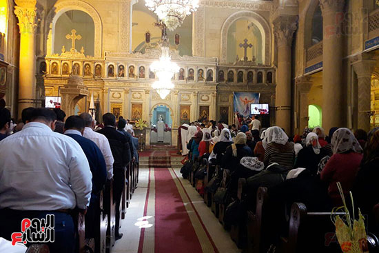 أول قداس لأحد الزعف بالكنيسة المرقسية بالإسكندرية