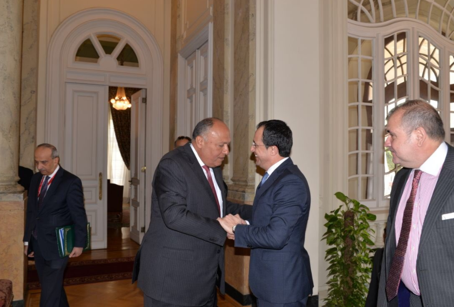 استقبال وزير الخارجية المصرى لنظيره القبرصى