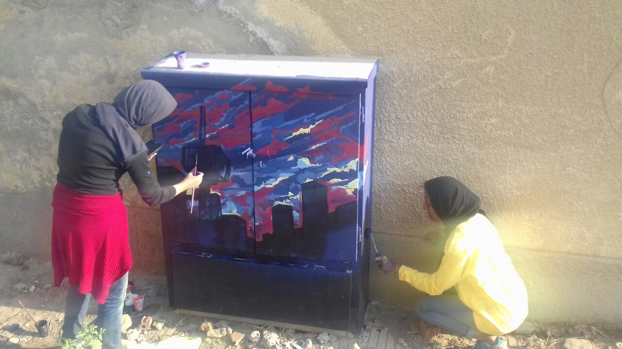 مبادرة من شباب كليات الفنون الجميلة لتجميل أكشاك وغرف محولات الكهرباء بمدينة الشيخ زايد (1)