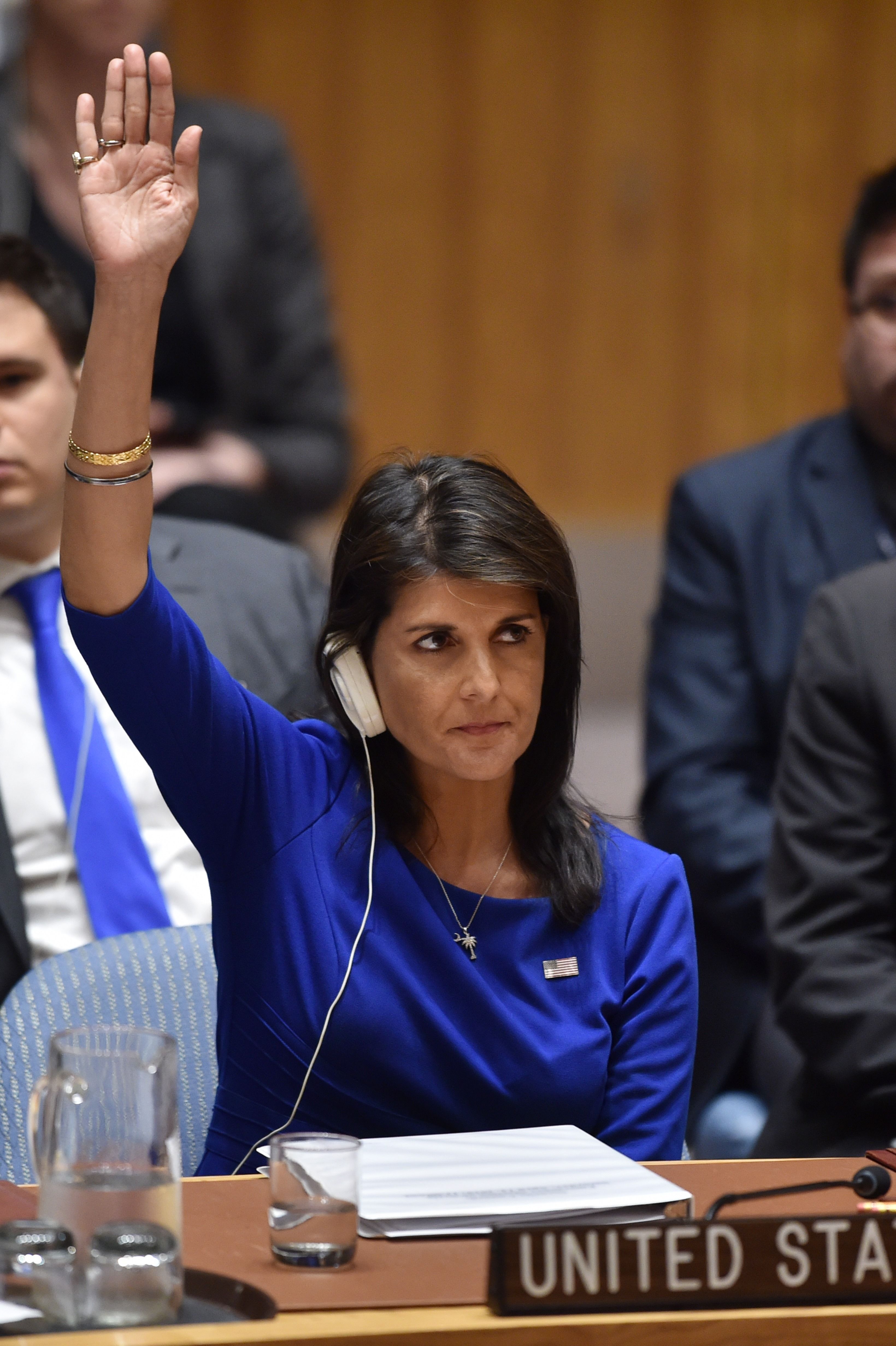 تصويت سفيرة أمريكا فى مجلس الأمن الدولى بشأن سوريا