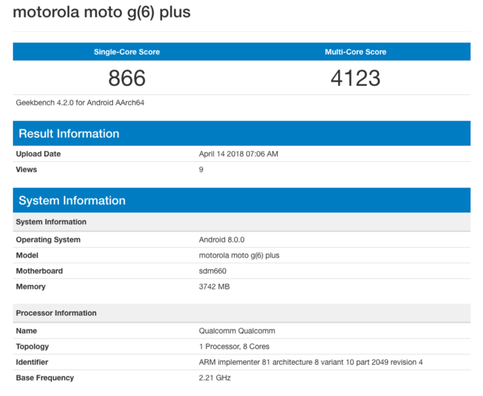 مواصفات هاتف Moto G6 Plus