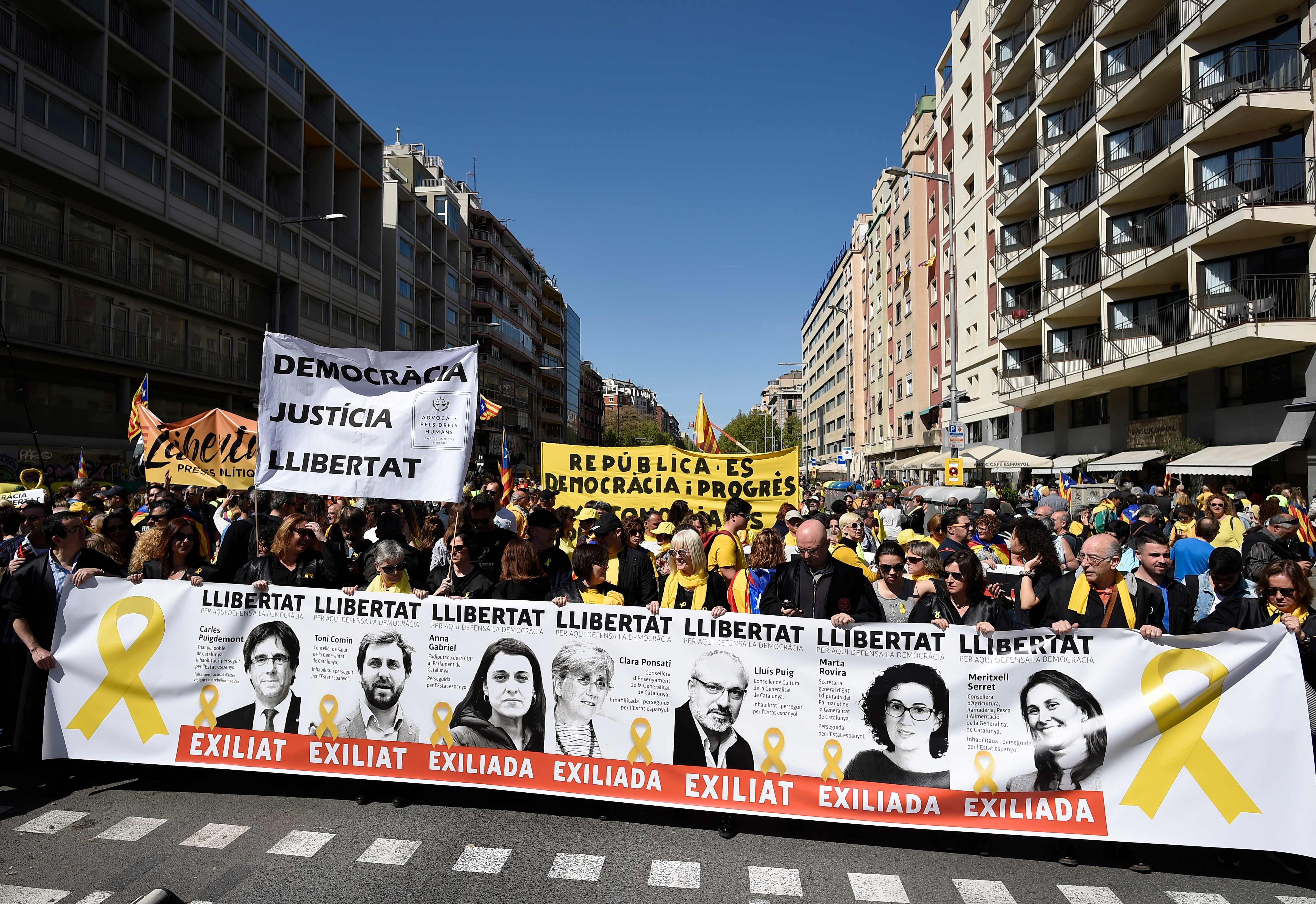 جانب من تظاهرات كتالونيا 