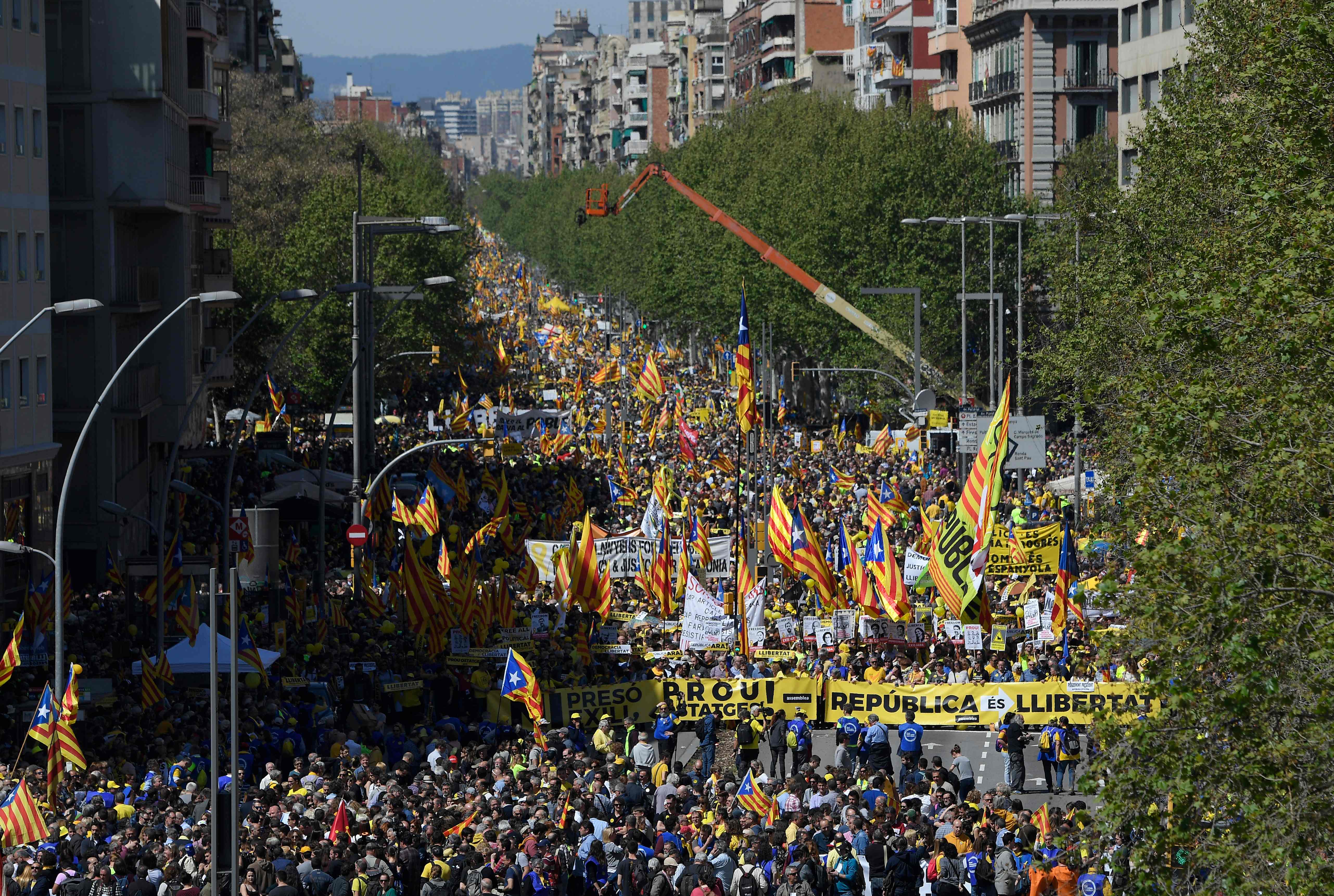 جانب من تظاهرات كتالونيا 