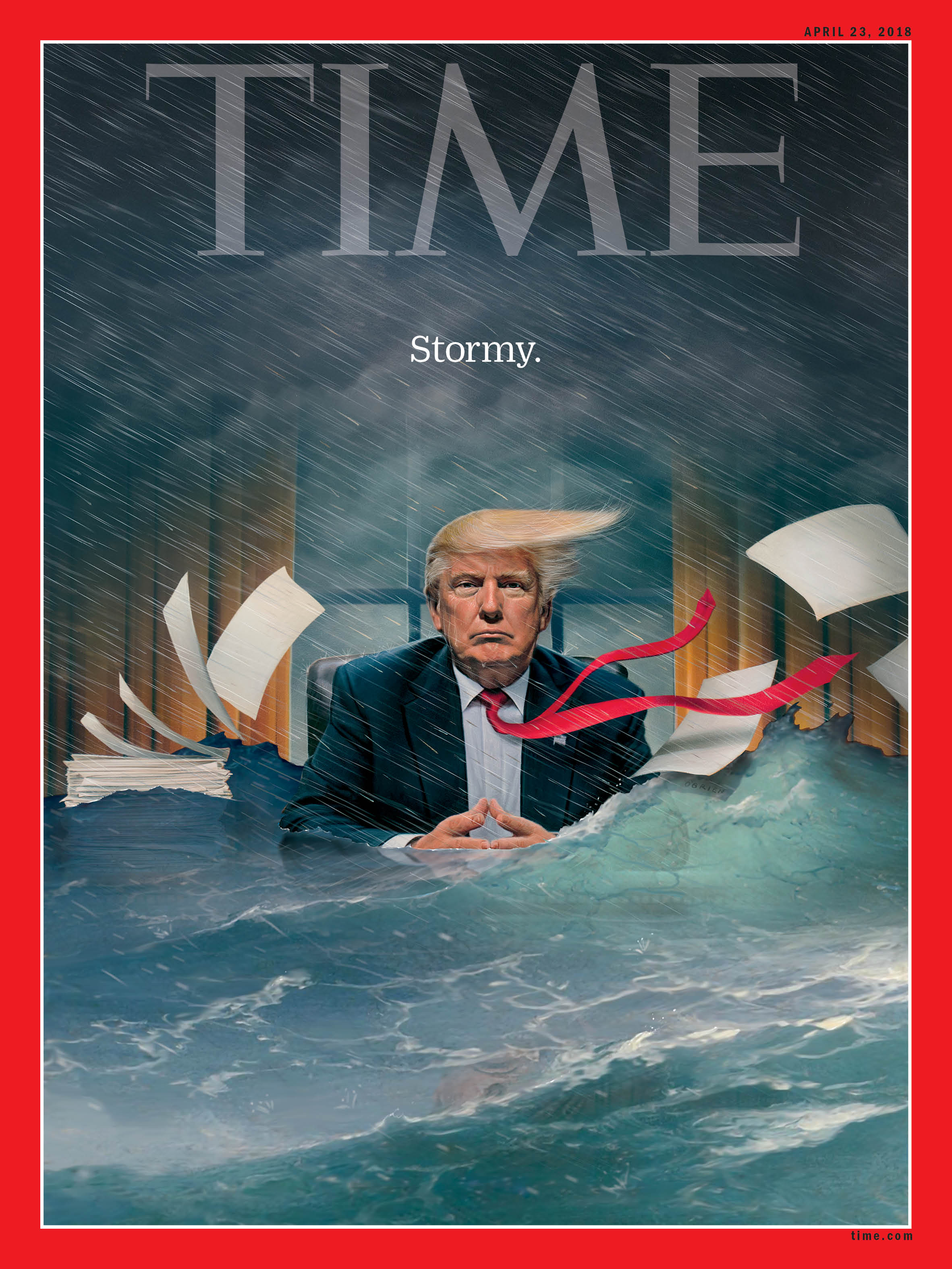 ترامب فى العاصفة كما صورته التايم الأمريكية