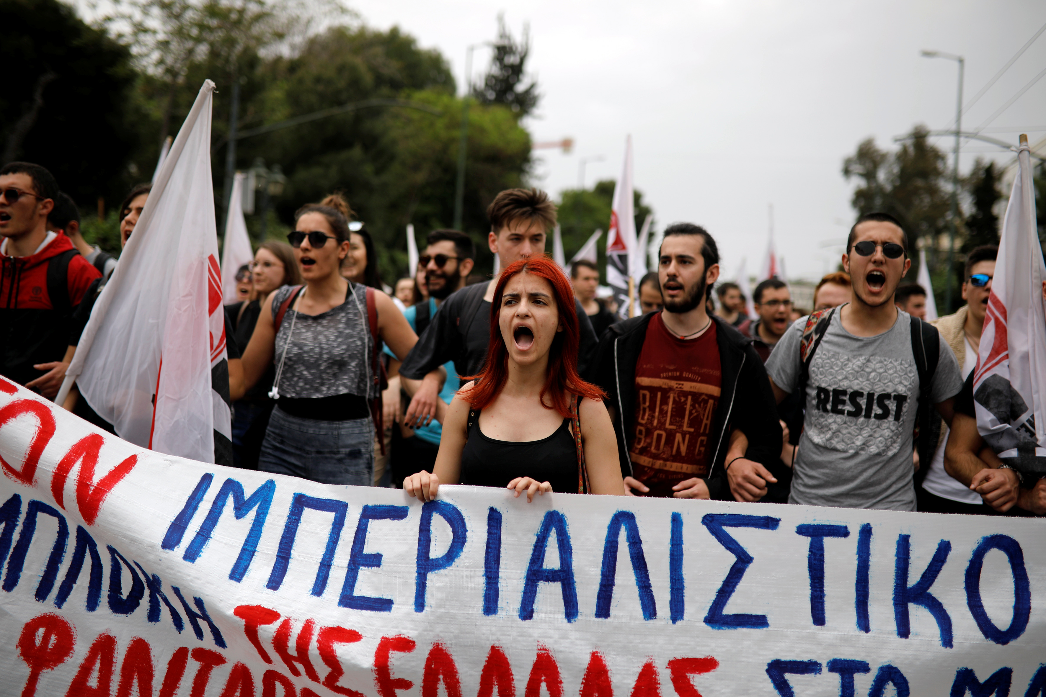 مظاهرات فى اليونان  دعما لسوريا