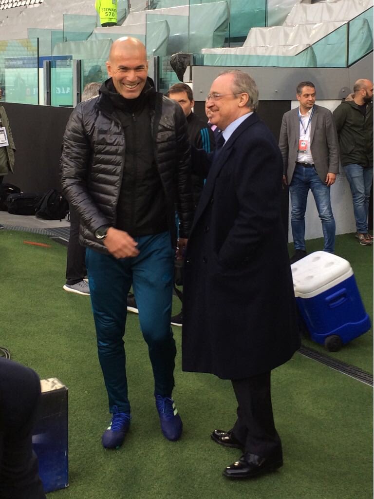 فلورنتينو بيريز رئيس ريال مدريد مع زيدان