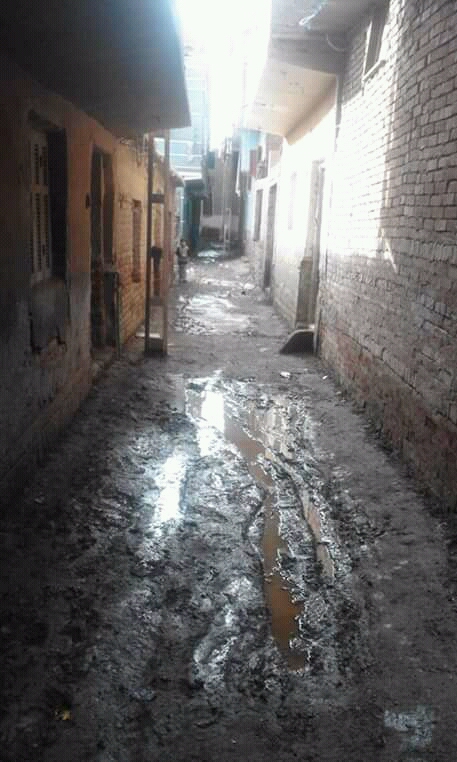المياه بشوارع القرية