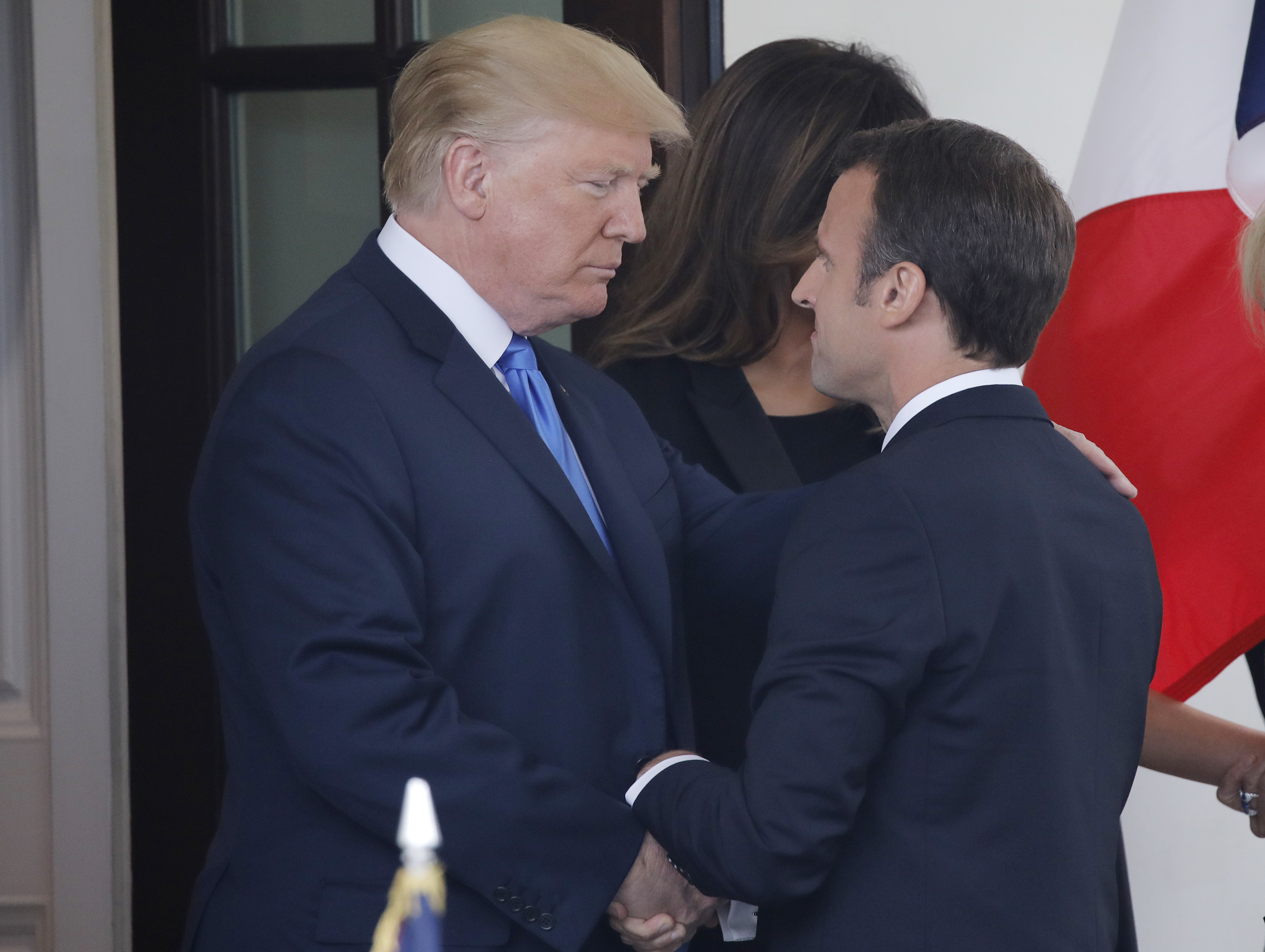الرئيس الأمريكى دونالد ترامب يستقبل نظيره الفرنسى
