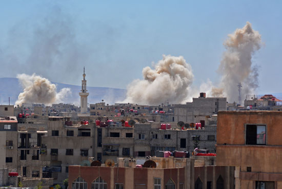 جانب من قصف الجيش السورى لمواقع داعش 