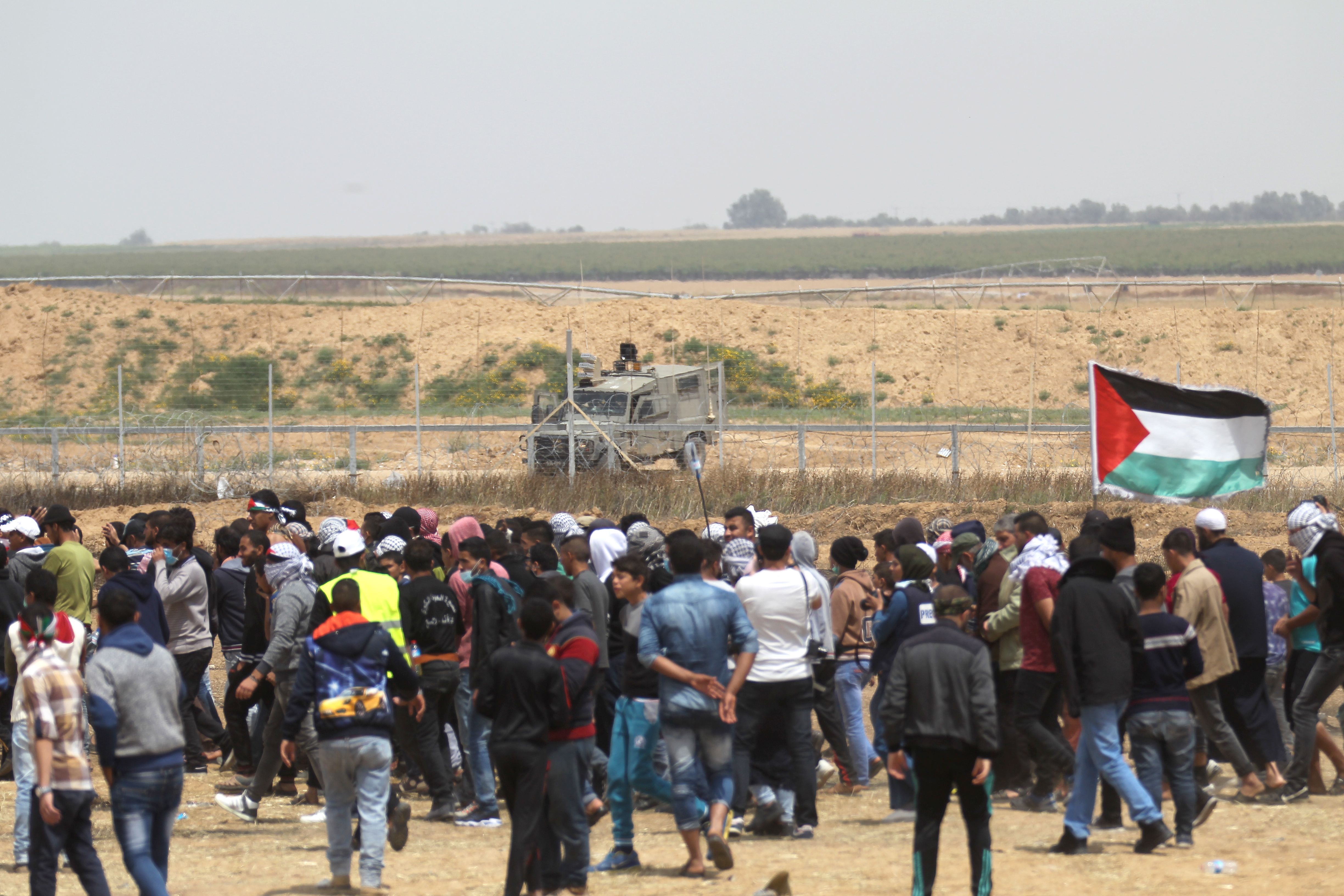 حشود الفلسطينيين على الحدود الإسرائيلية