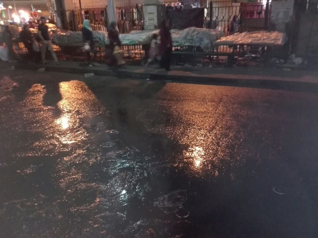 الشارع بعد شفط المياه