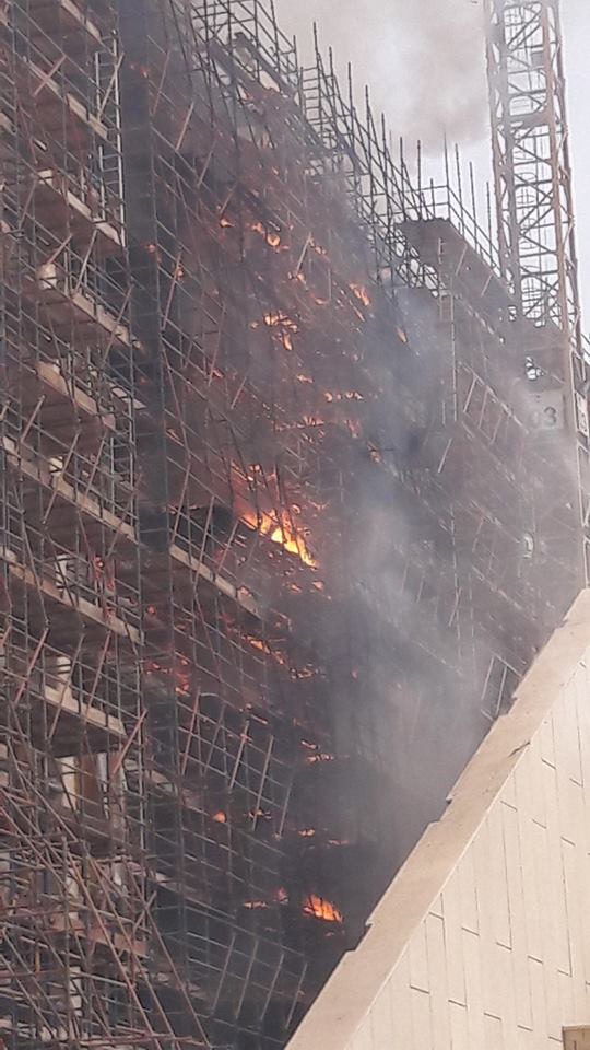حريق سقالات المتحف الكبير