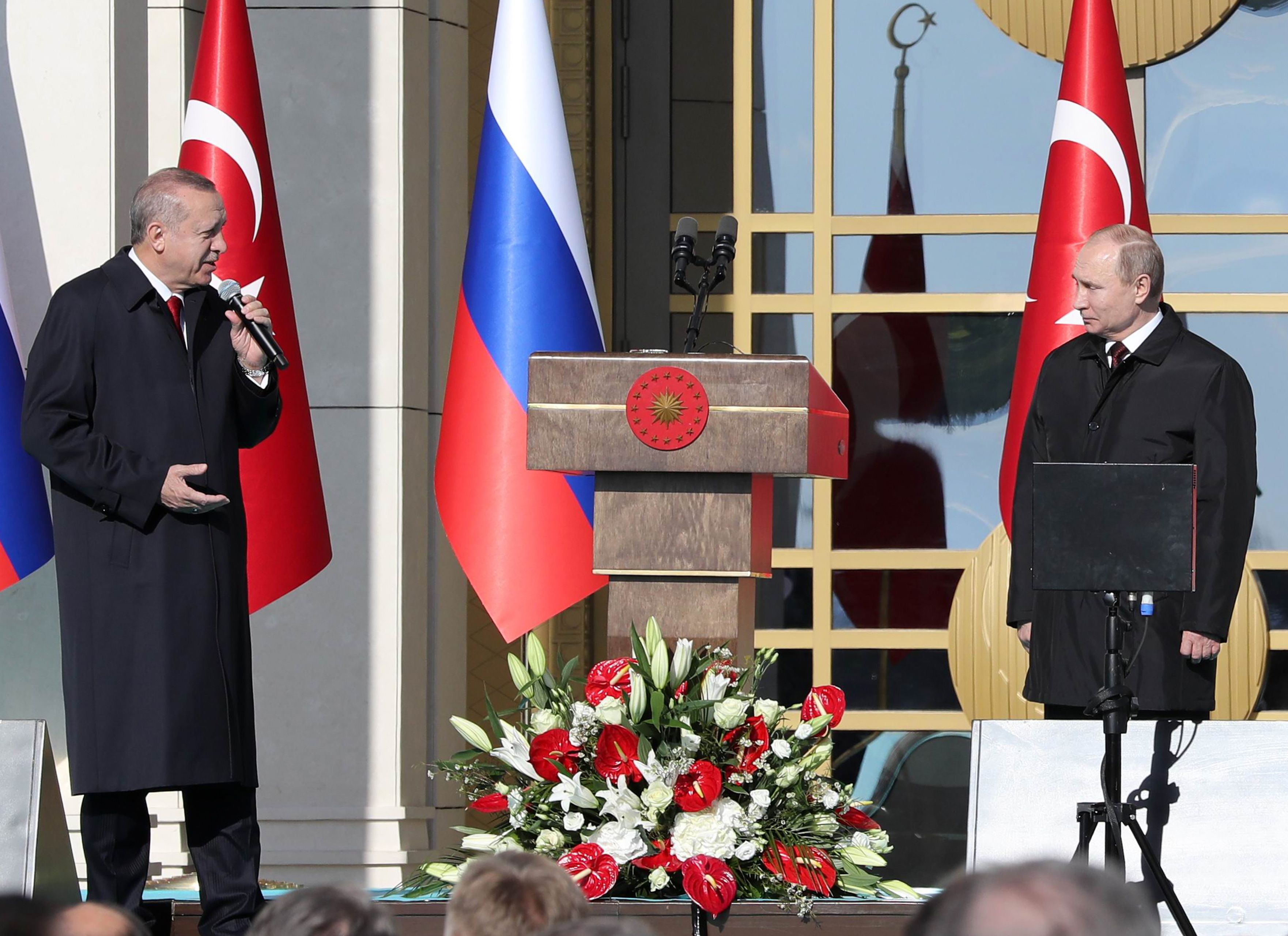 بوتين وأردوغان خلال اللقاء 