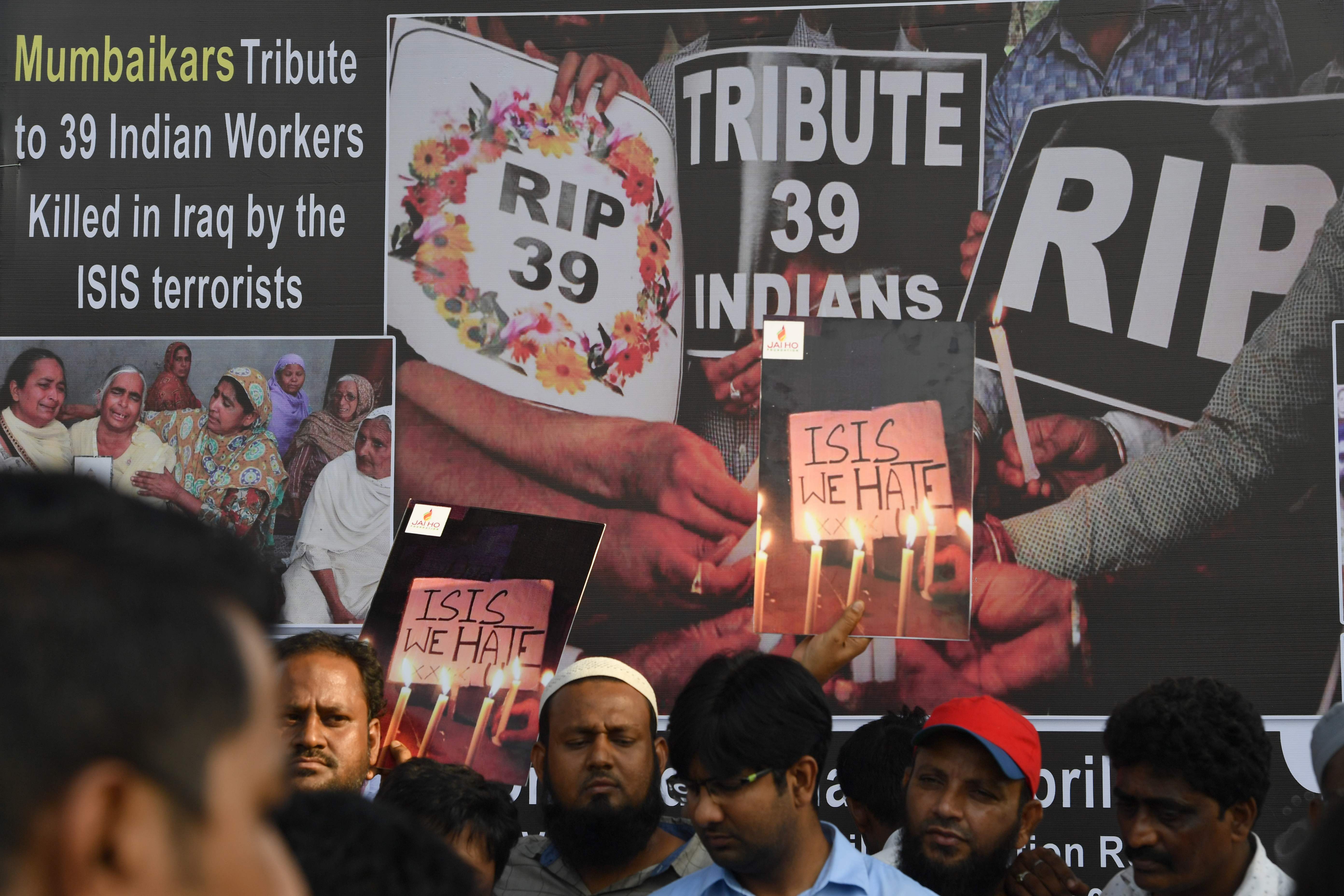 مظاهرة فى الهند احتجاجا على مقتل 34 عاملا فى العراق