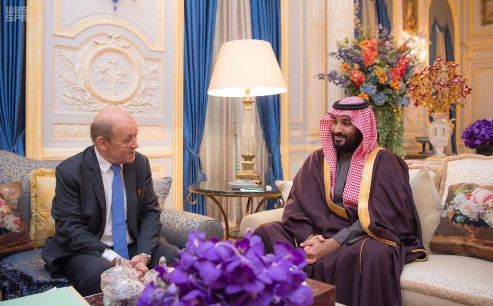 ولي العهد السعودي مع وزير الخارجية الفرنسي