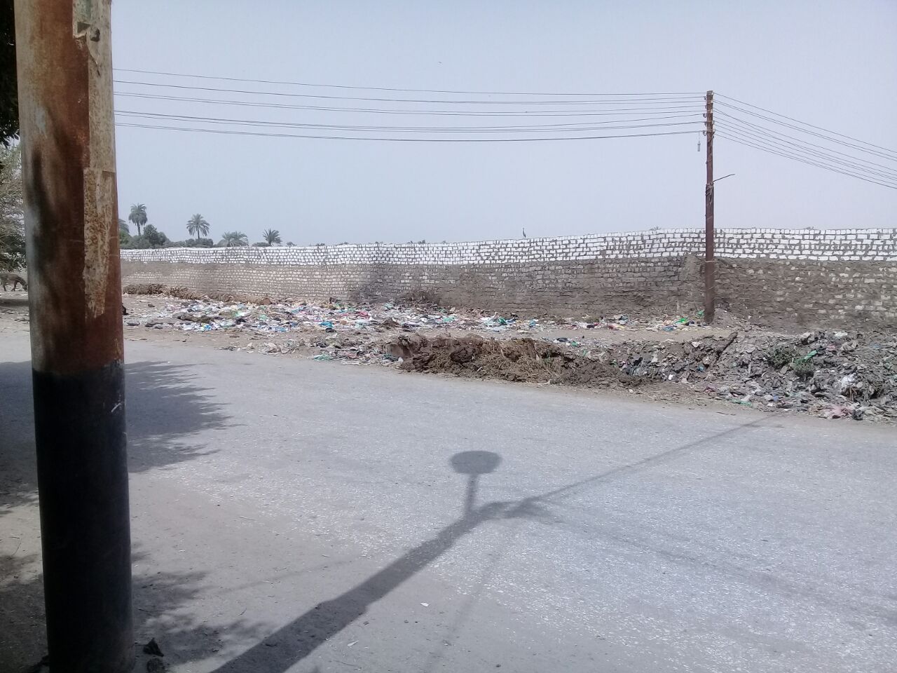 القمامة على جانبى طريق القرية