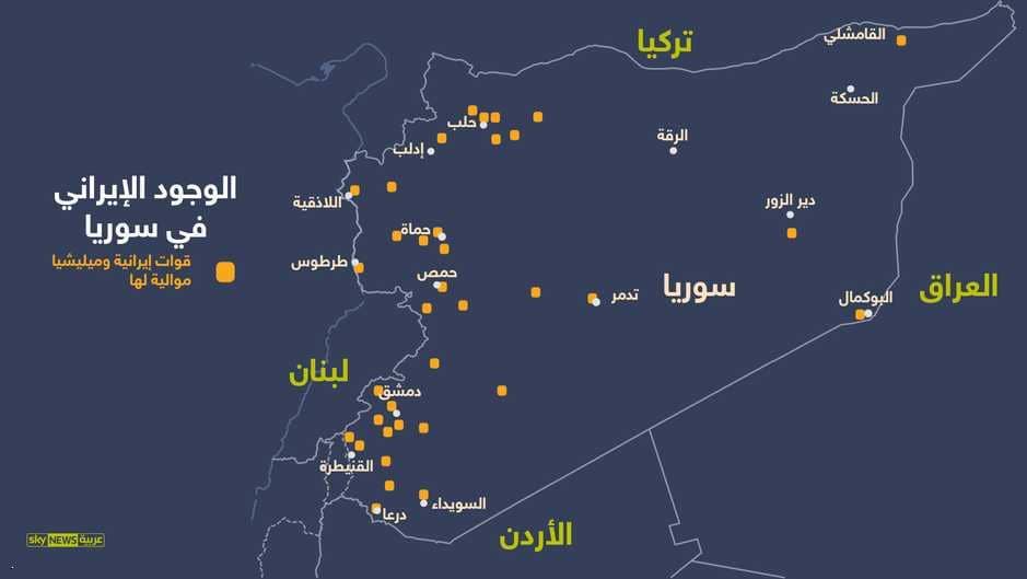 انتشار القوات الإيرانية داخل الأراضى السورية