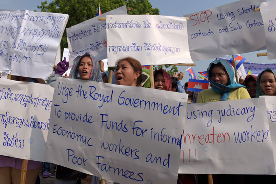 مظاهرات العمال فى كمبوديا 