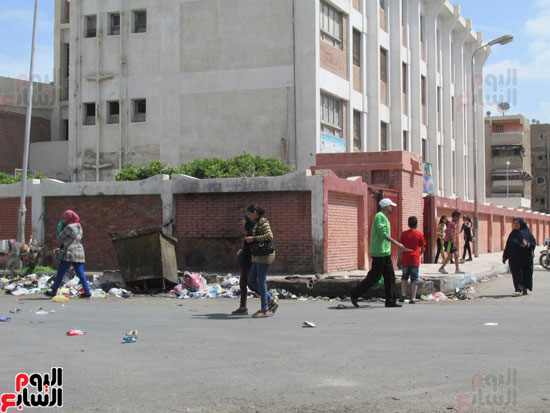  قمامة خلف مدرسة الشهيد محمد جمال الصفتى