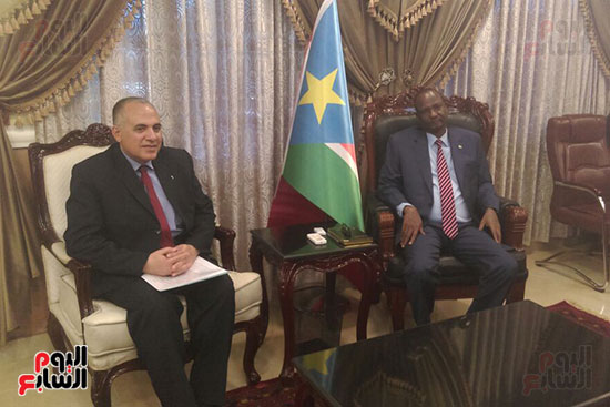 وزير الرى يحمل رسالة شفهية من السيسي لرئيس جنوب السودان (5)