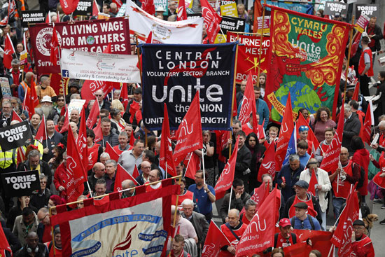 مسيرات عمال بريطانيا 