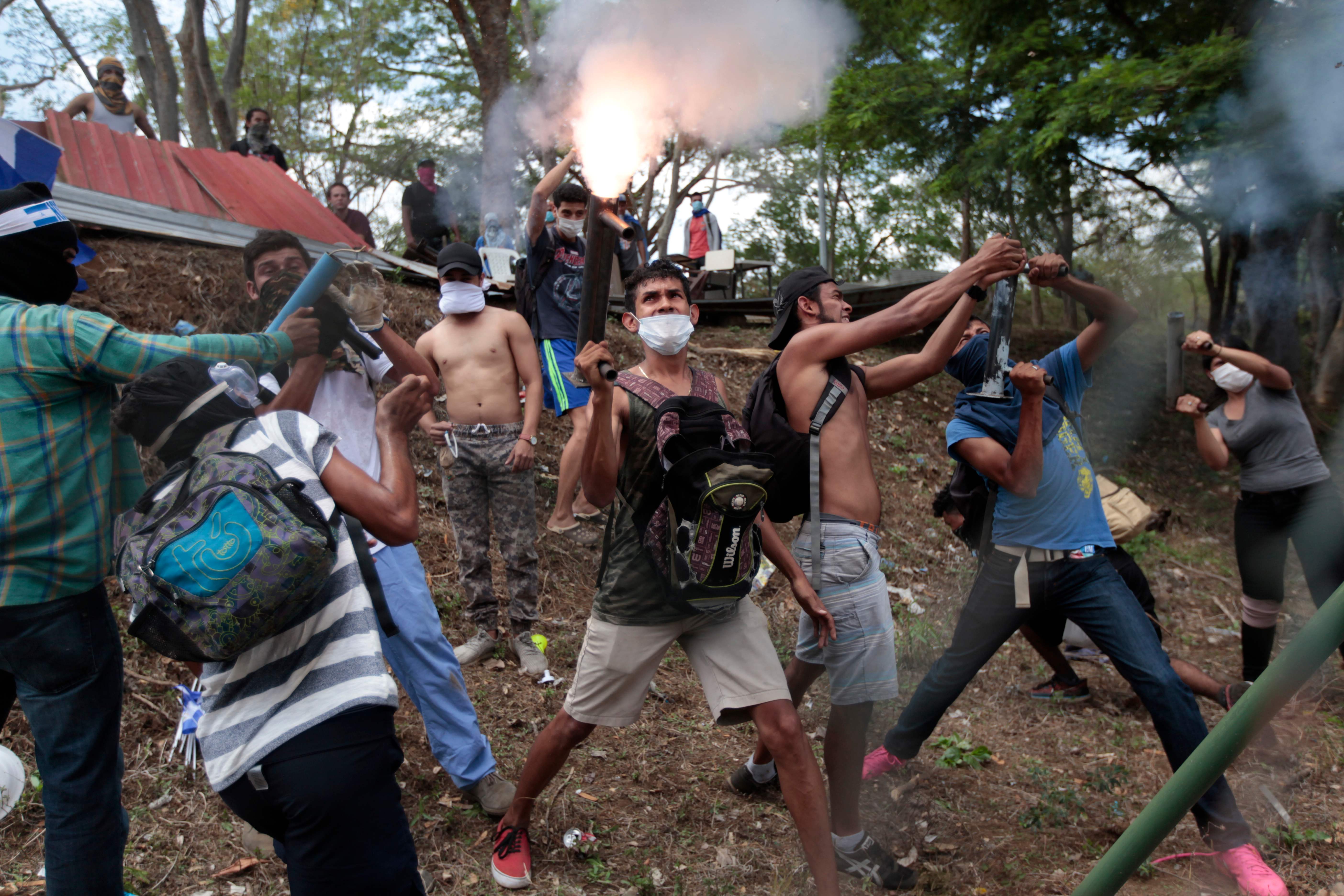جانب من اعمال العنف خلال اشتباكات نيكاراجوا