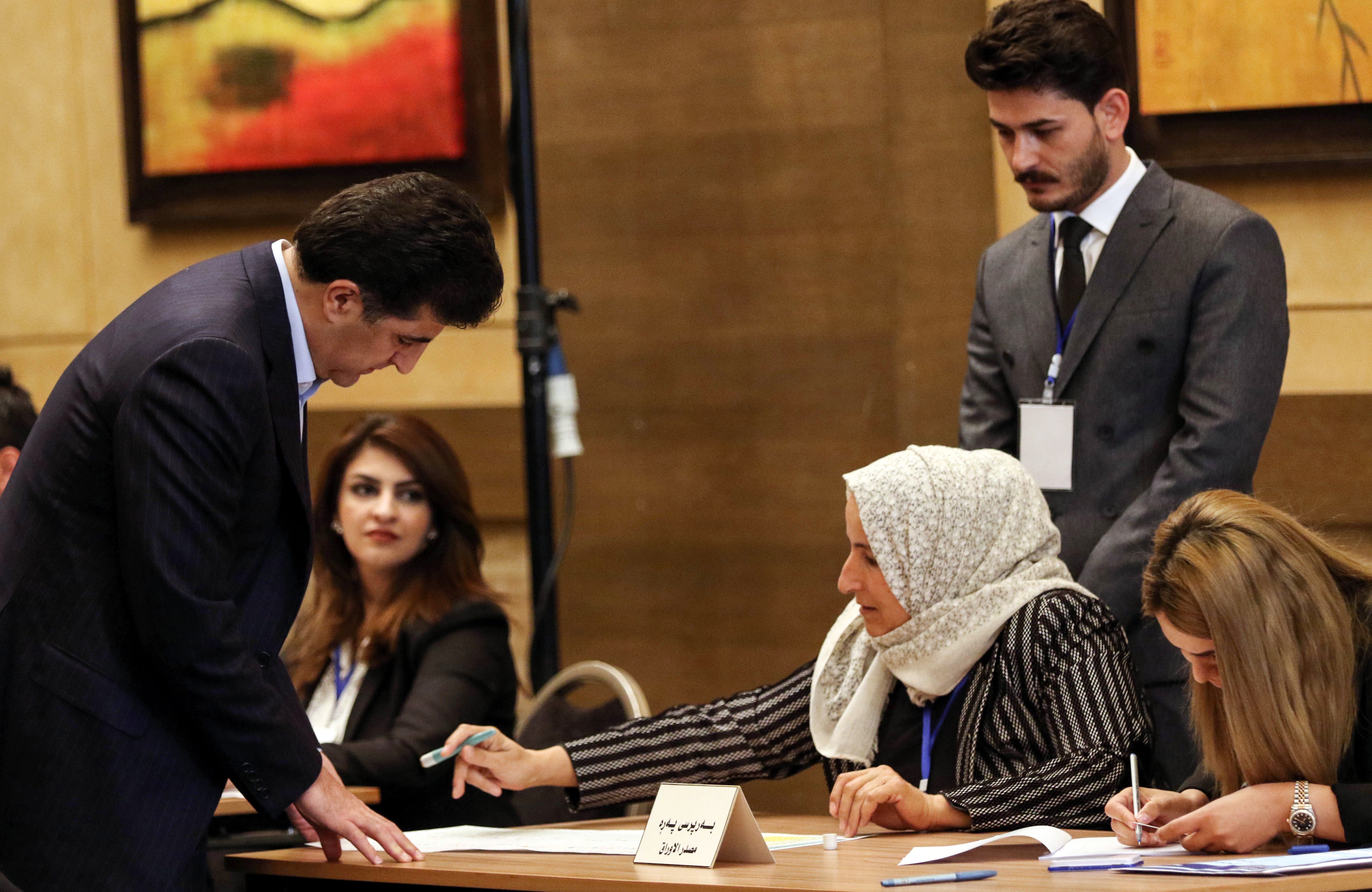  مشاركة رئيس إقليم كردستان فى الانتخابات التشريعية بالعراق 