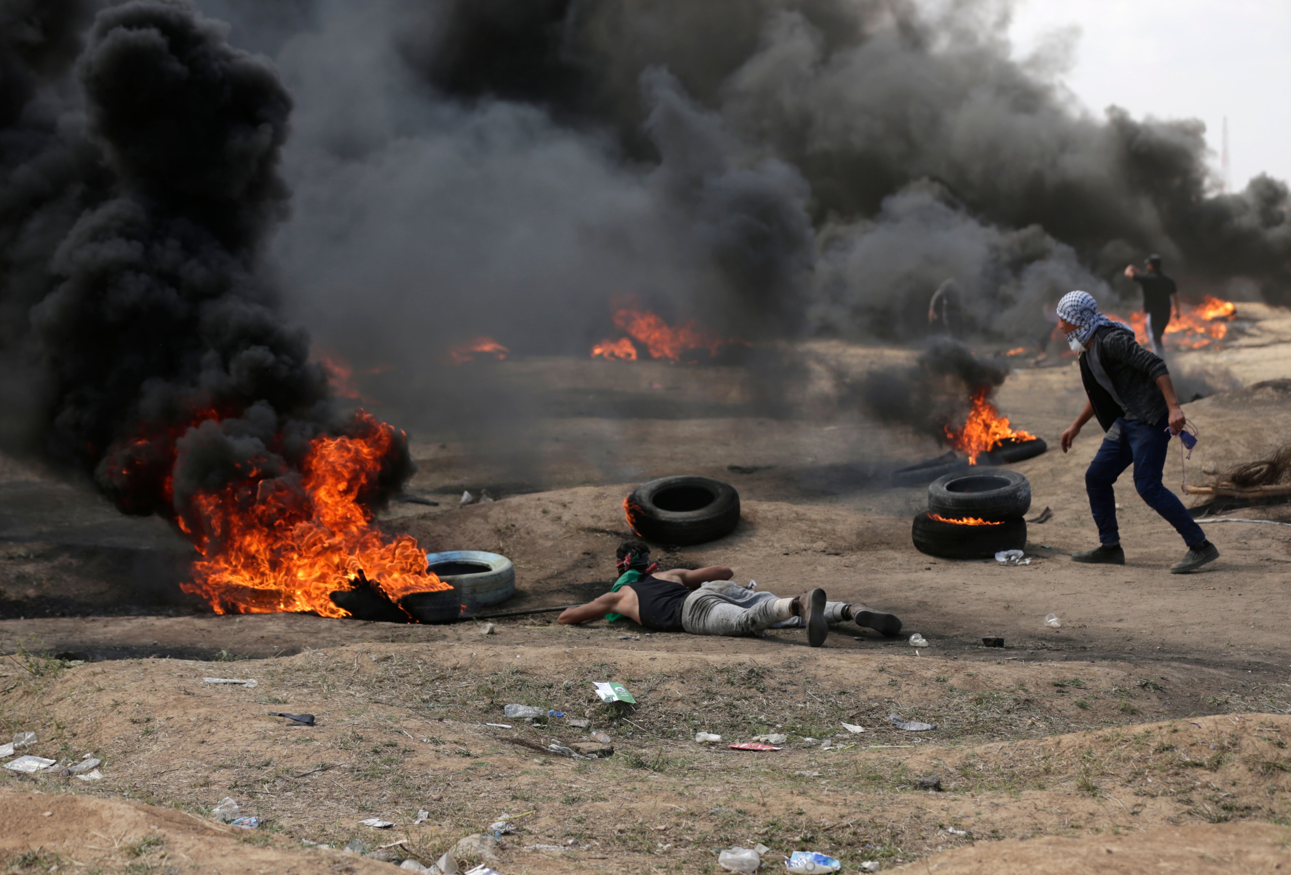 مواجهات بين الفلسطينيين والاحتلال فى غزة
