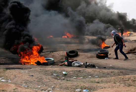 مواجهات بين الفلسطينيين والاحتلال فى غزة