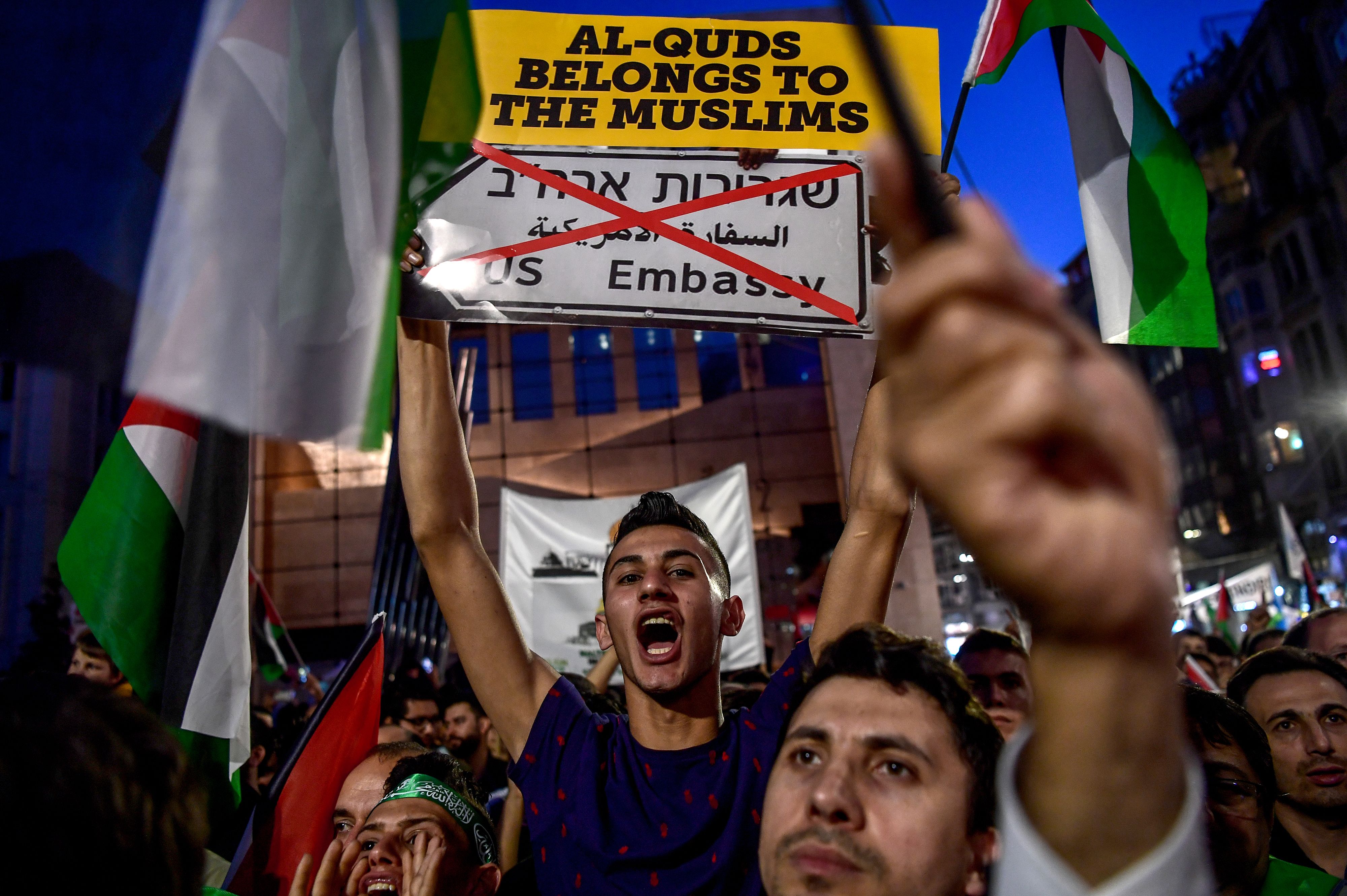 تظاهرات ضد نقل السفارة الأمريكية إلى القدس