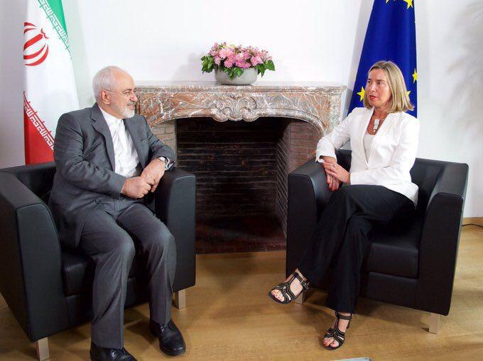 وزير خارجية ايران وموجرينى فى بروكسل