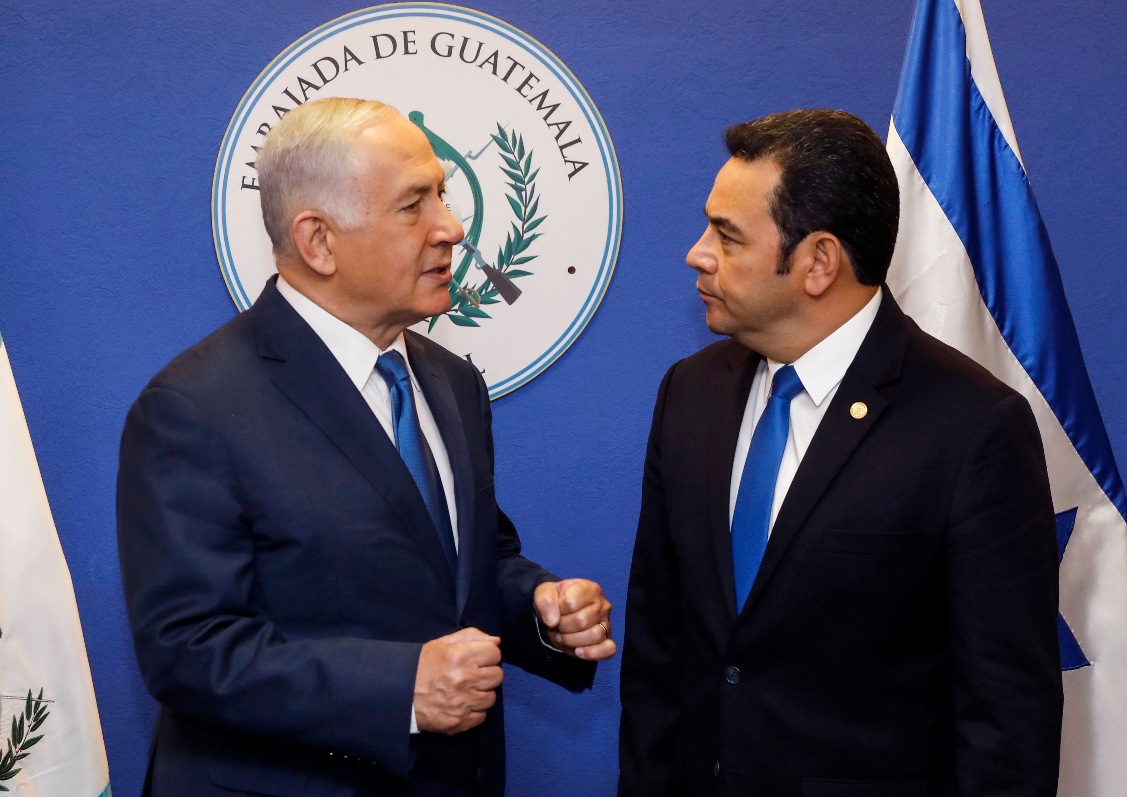 رئيس جواتيمالا جيمى موراليس ورئيس الوزراء الإسرائيلى بنيامين نتنياهو