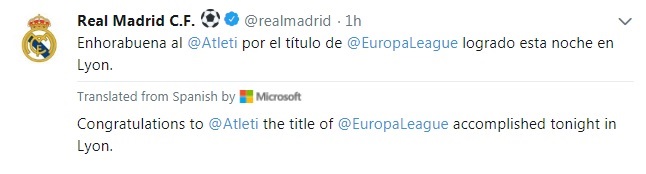 تغريدة ريال مدريد