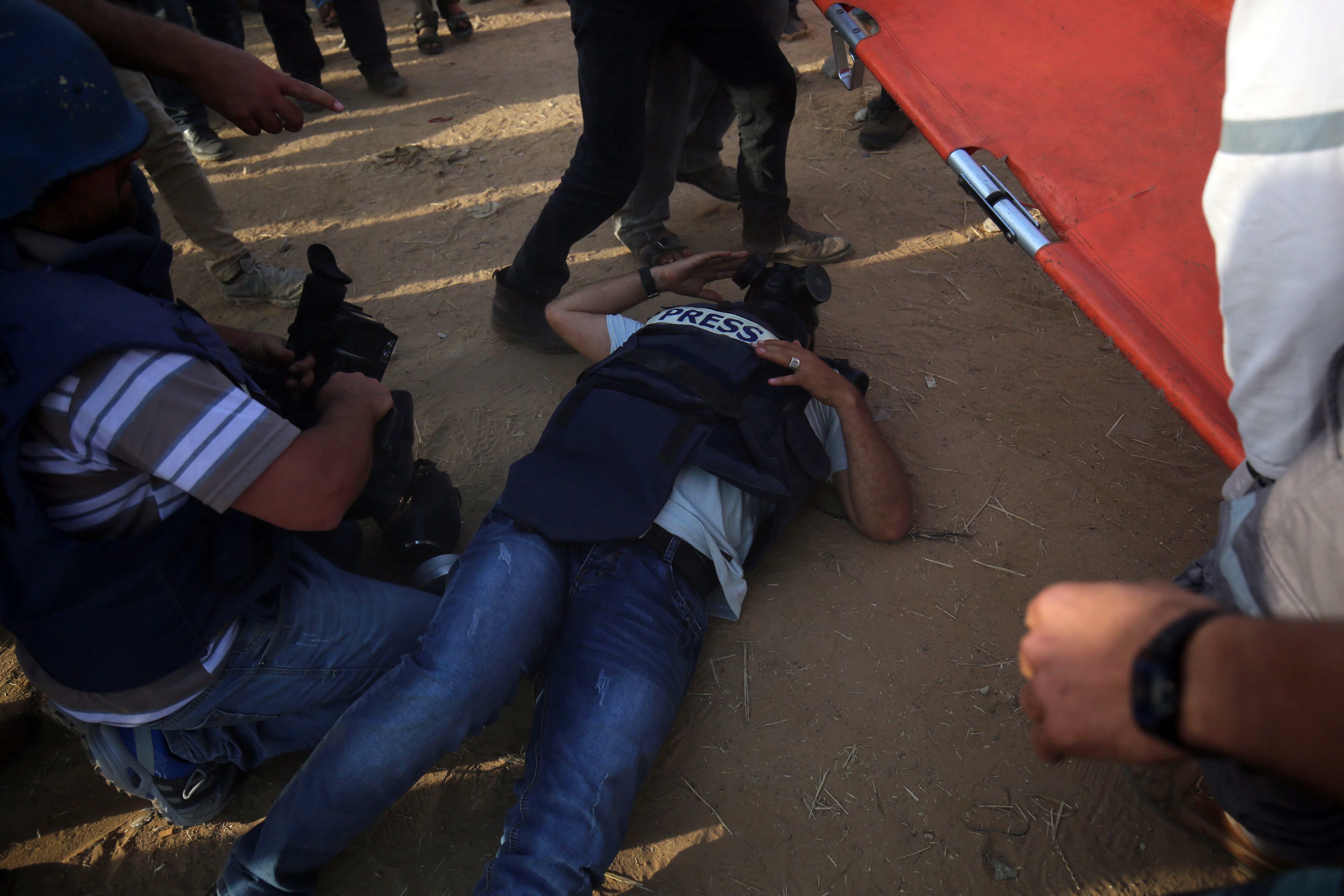 صحفي مصاب في أحداث غزة