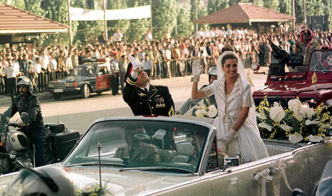 العاهل الأردنى الملك عبدالله والملكة رانيا عام 1993