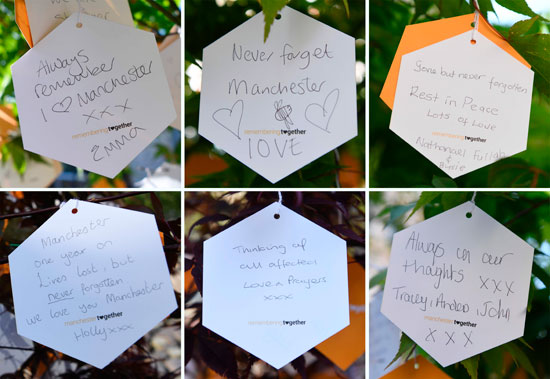 رسائل البريطانيين لأرواح ضحايا هجوم مانشستر أرينا