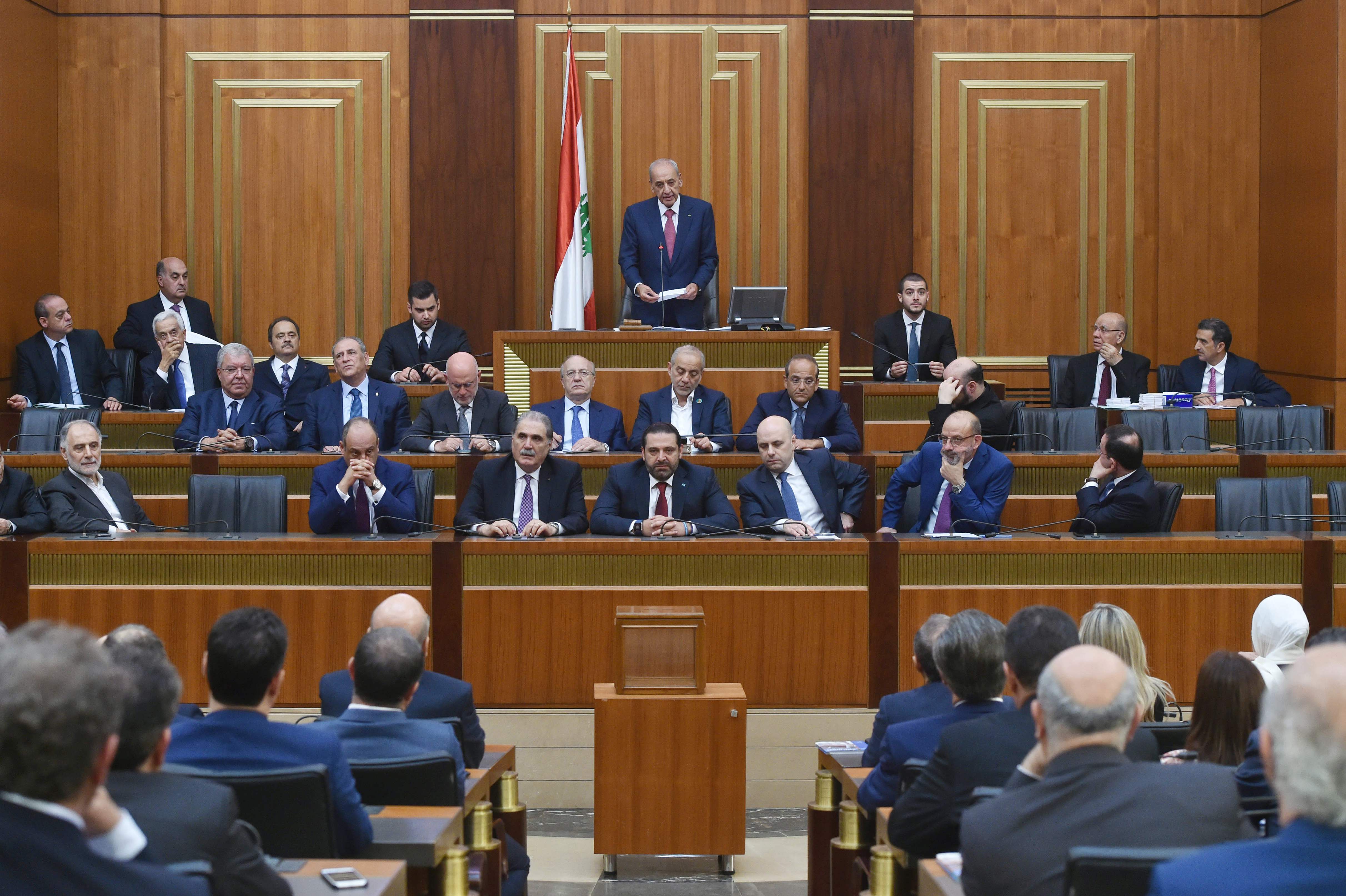 جلسة انتخاب نبيه برى رئيسا لمجلس النواب اللبنانى للمرة السادسة