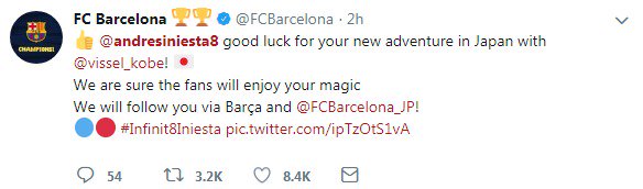 تغريدة حساب فريق برشلونة