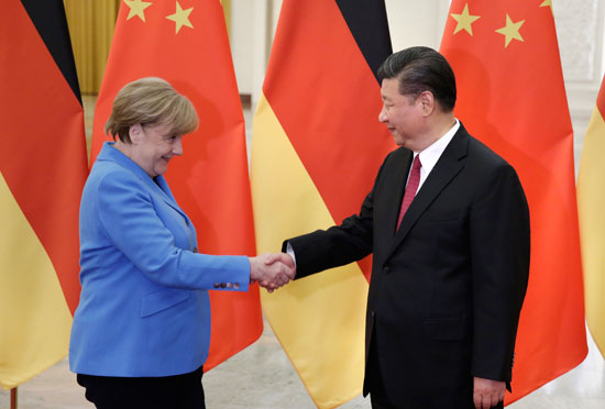 الرئيس الصينى والمستشارة الألمانية ميركل 