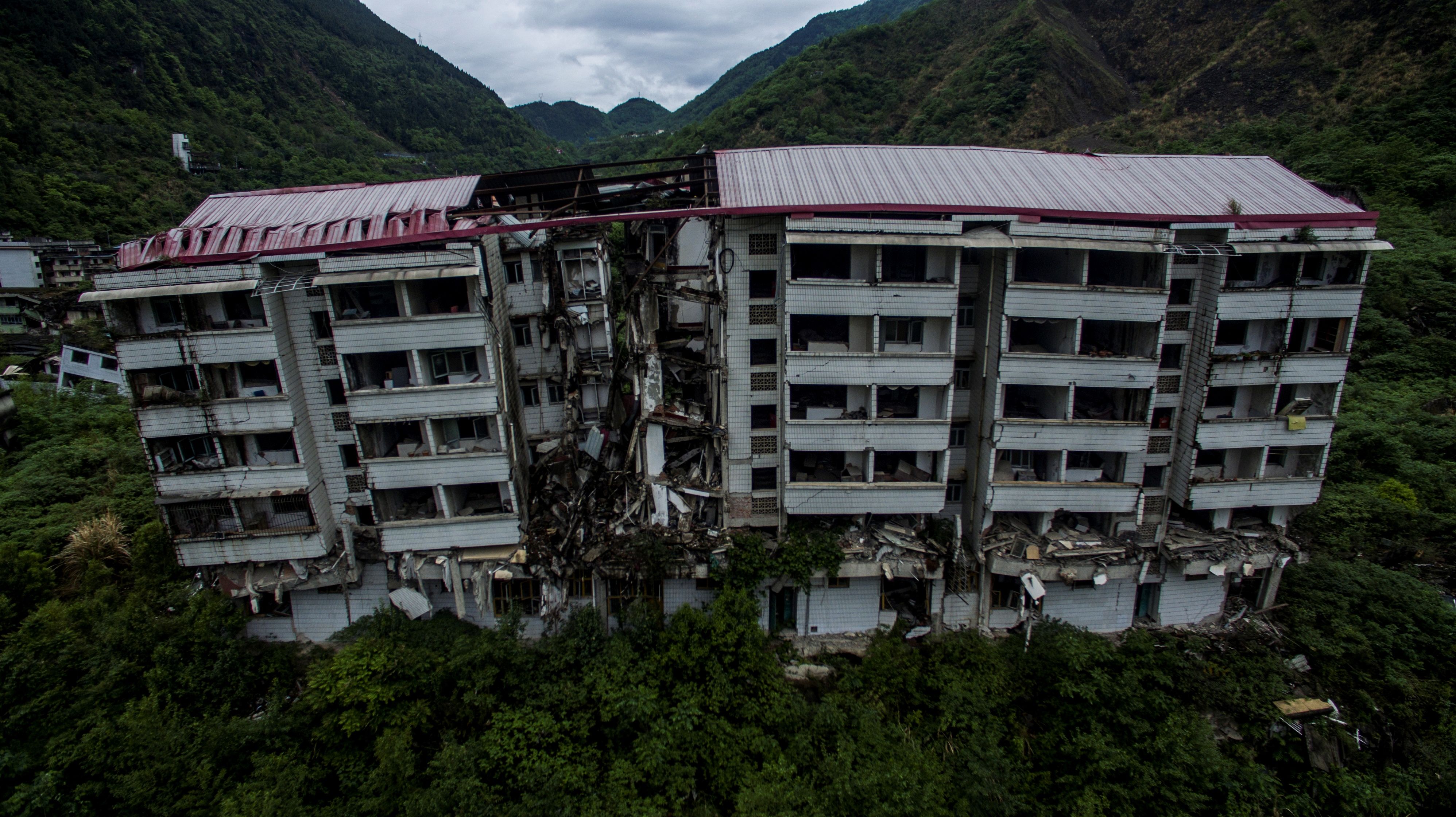 المبانى فى سيتشوان مهدمة بسبب زلزال 2008