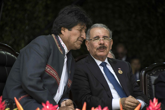 رئيسا الدومينيكان وبوليفيا فى حفل تنصيب رئيس كوستاريكا الجديد